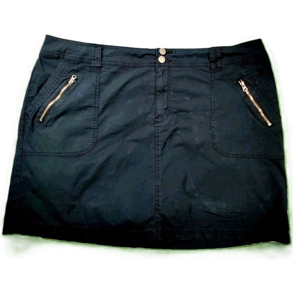 Lane Bryant Women’s Black Stretch Skort Size 22 Tennis Athletic Zip Pockets